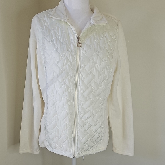 French Laundry Cream Quilted Puffer Jacket - Picture 1 of 8